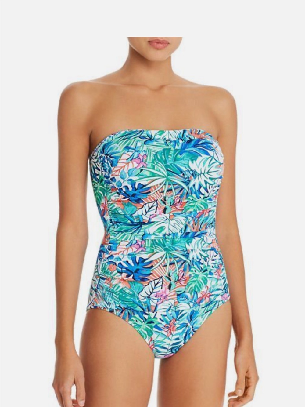 Tommy Bahama Palm Party Bandeau One-Piece Swimsuit Size 8